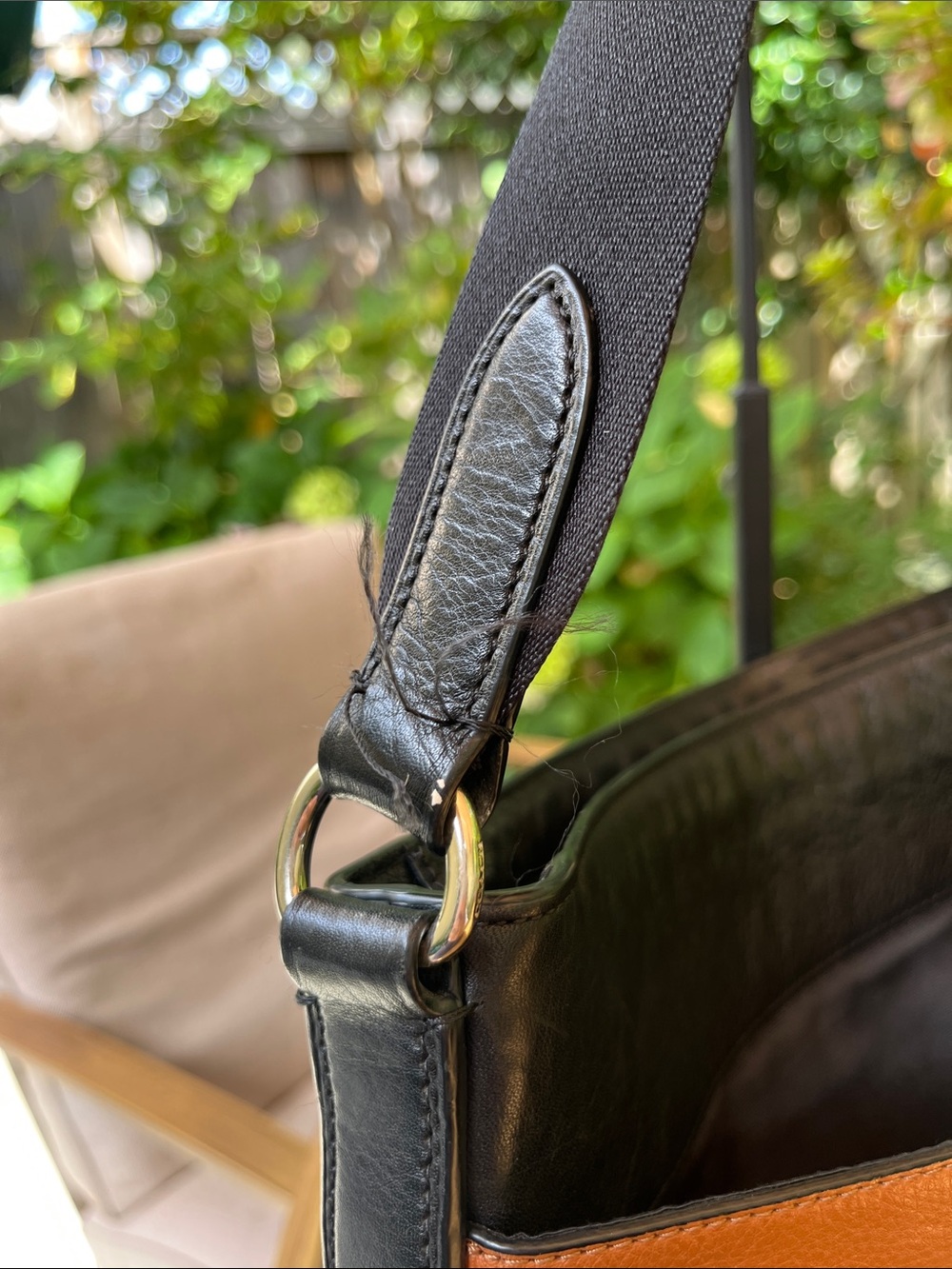 Coach Two-Tone Black and Brown Leather Shoulder Bag - Picture 12 of 16